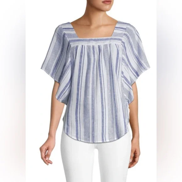 BEACH LUNCH LOUNGE Striped Kimono-Sleeve Top - Picture 1 of 8